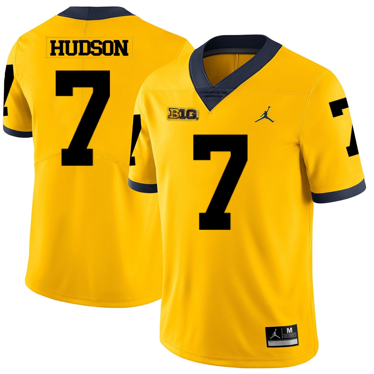 Khaleke Hudson 7 Yellow College Football Jersey football jersey product view 1