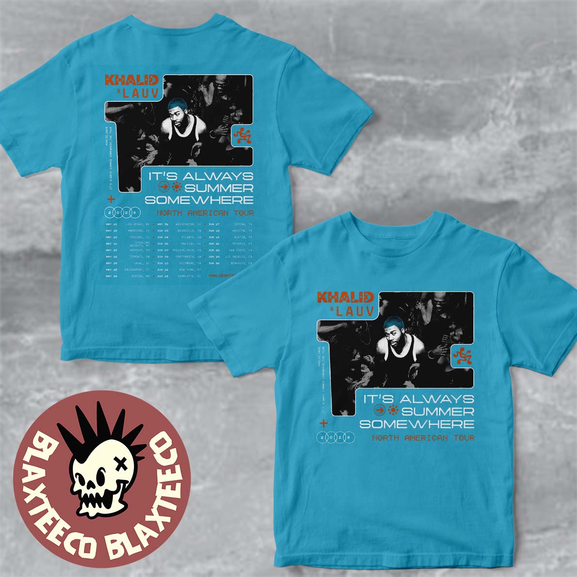 Khalid And Lauv Its Always Summer Somewhere North American Tour 2026 City Dates Two Sided T-Shirt - T-Shirt, Sweatshirt, Hoodie