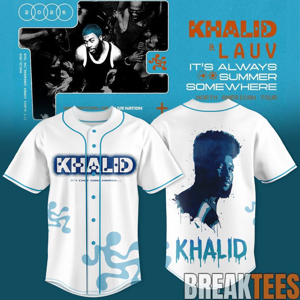Khalid It’s Always Summer Somewhere Tour 2026 Baseball Jersey baseball jersey product view 1