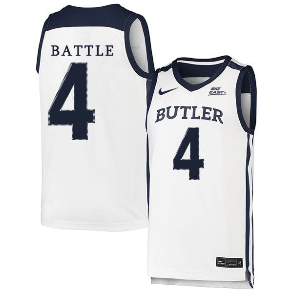 Khalif Battle 4 White College Football Jersey football jersey product view 1
