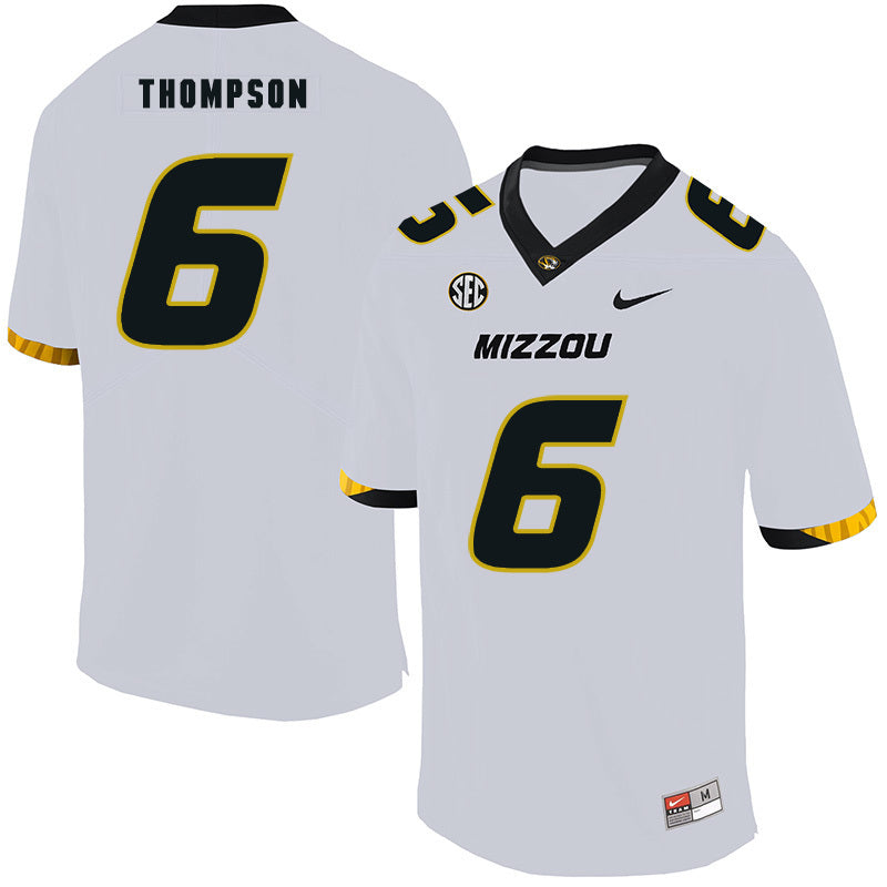 Khmari Thompson 6 White College Football Jersey football jersey product view 1