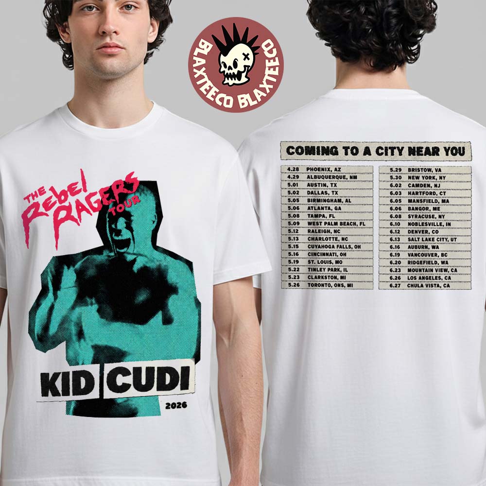 Kid Cudi The Rebel Ragers Tour 2026 North America Merch T-Shirt Unisex T-shirt, Sweatshirt, Hoodie, Long Sleeve Tee - T-Shirt, Sweatshirt, Hoodie