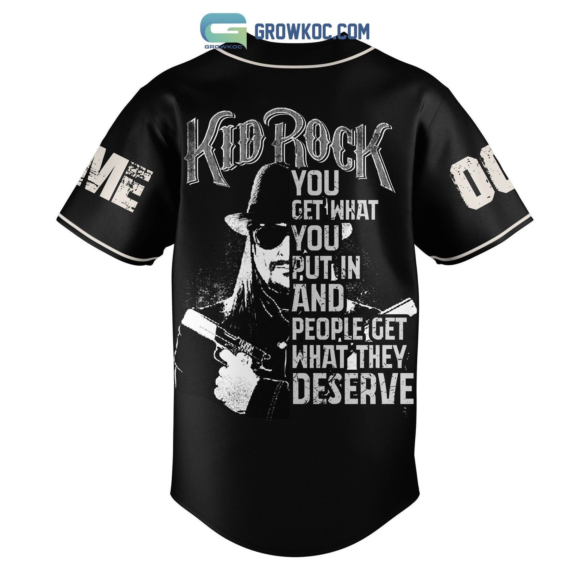 Kid Rock American Rock N Roll Born Free Personalized Baseball Jersey baseball jersey product view 3