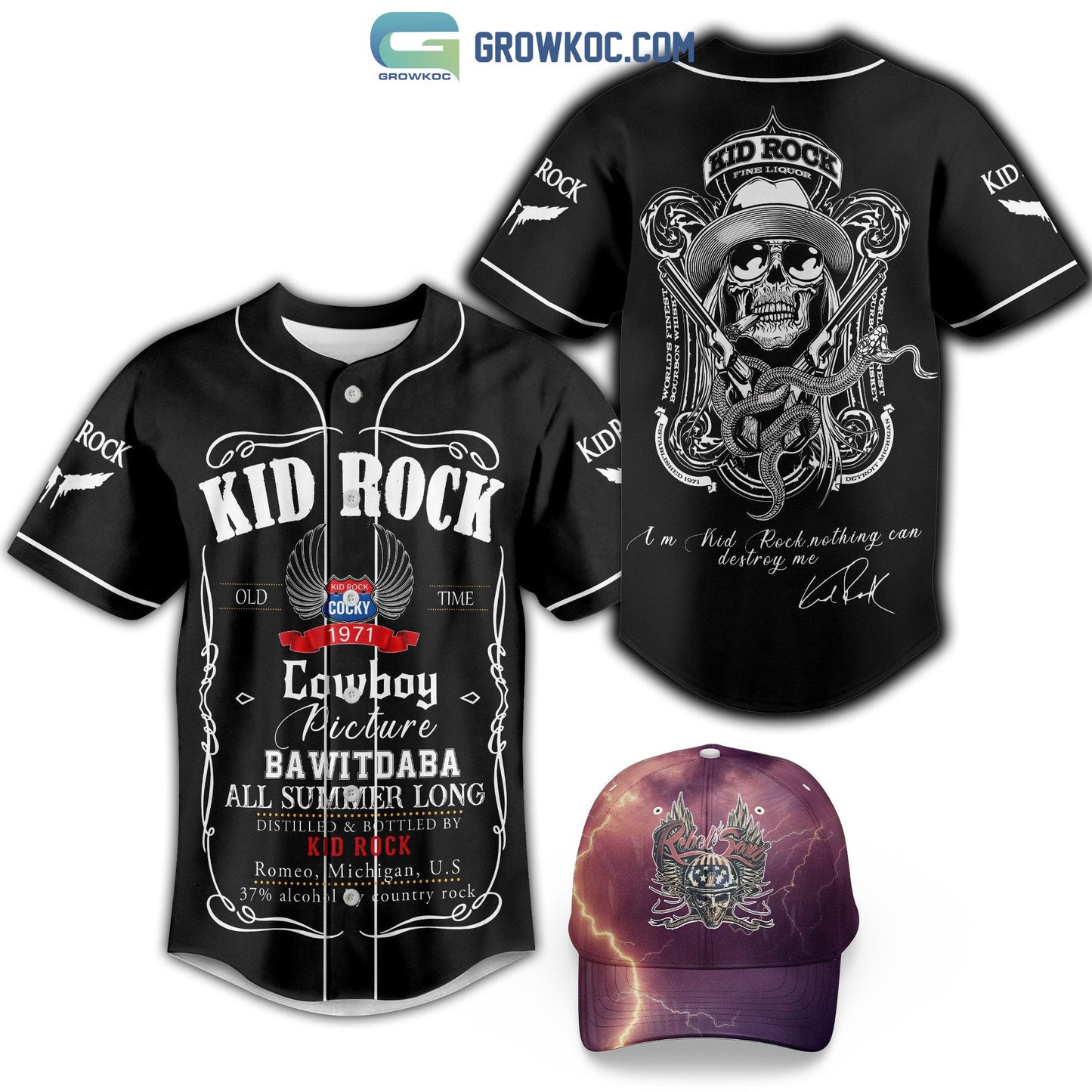 Kid Rock Nothing Can Destroy Me Baseball Jersey baseball jersey product view 1