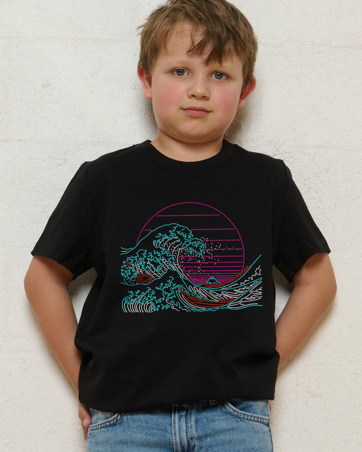 Great Neon Wave Kids T-Shirt Unisex T-shirt, Sweatshirt, Hoodie, Long Sleeve Tee - T-Shirt, Sweatshirt, Hoodie