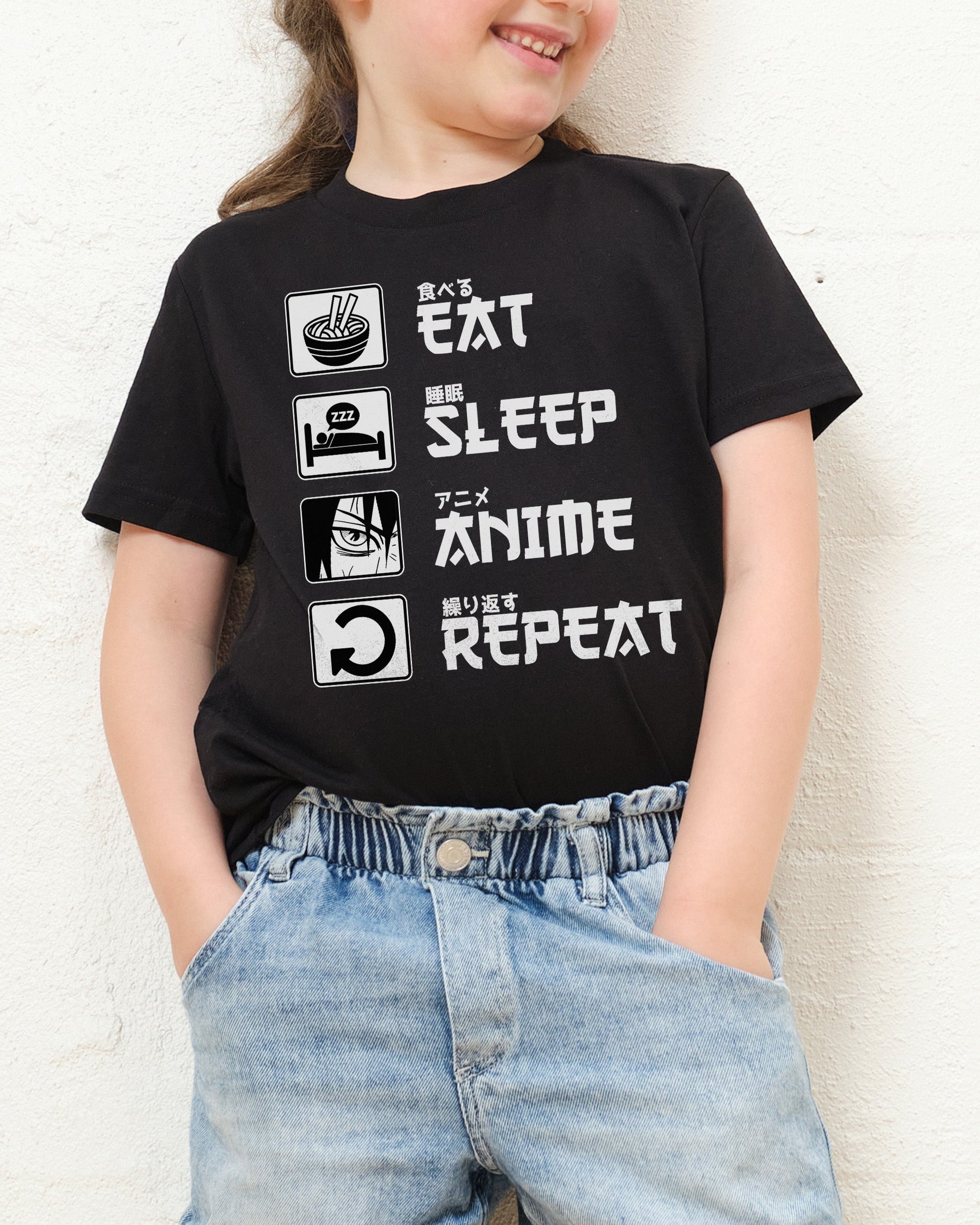 Eat Sleep Anime Repeat Kids T-Shirt Unisex T-shirt, Sweatshirt, Hoodie, Long Sleeve Tee - T-Shirt, Sweatshirt, Hoodie