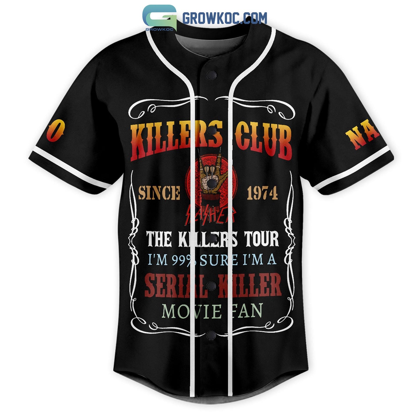 Killers Club The Killers Tour Serial Movie Fan Halloween Horror Personalized Baseball Jersey baseball jersey product view 2