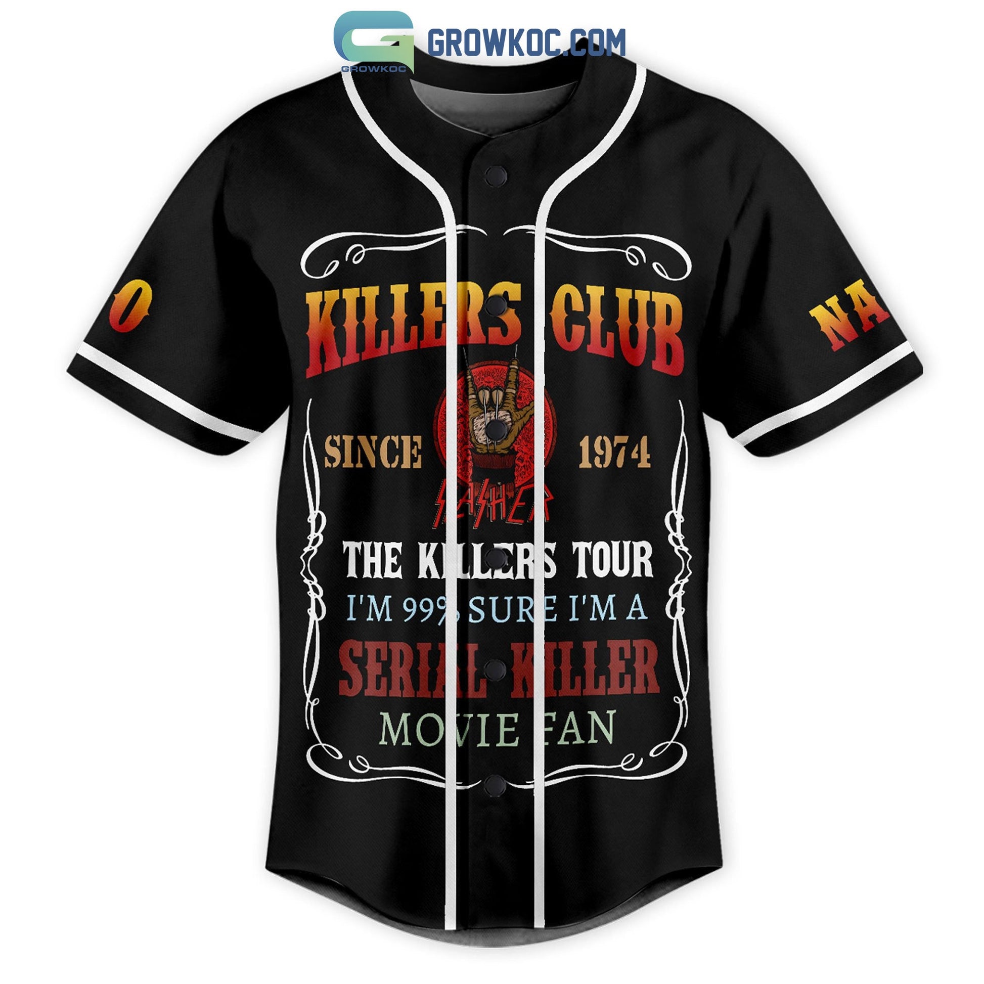 Killers Club The Killers Tour Serial Movie Fan Halloween Horror Personalized Baseball Jersey baseball jersey product view 2