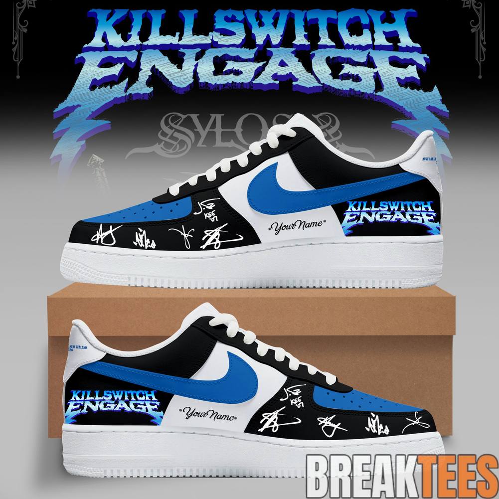 Killswitch Engage Australia and New Zealand Tour 2026 Custom Air Force 1 Unisex T-shirt, Sweatshirt, Hoodie, Long Sleeve Tee - T-Shirt, Sweatshirt, Hoodie