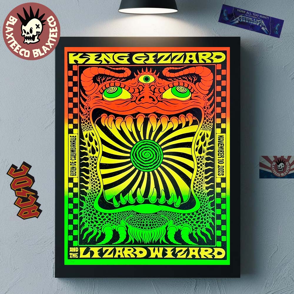 King Gizzard And The Lizard Wizard Berlin Germany 2025 Event Poster At Columbiahalle On November 10 2025 Home Decor Poster Canvas - T-Shirt, Sweatshirt, Hoodie