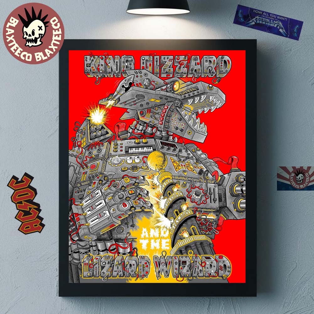 King Gizzard And The Lizard Wizard Copenhagen Denmark 2025 Venue Poster At Poolen On November 14 2025 Mechagodzilla Art Home Decor Poster Canvas - T-Shirt, Sweatshirt, Hoodie