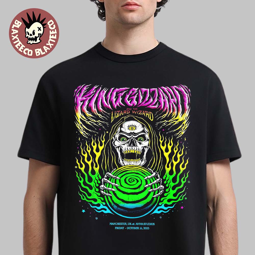 King Gizzard And The Lizard Wizard Manchester UK 2025 Event Poster At Aviva Studios On October 31 2025 Unisex T-Shirt - T-Shirt, Sweatshirt, Hoodie