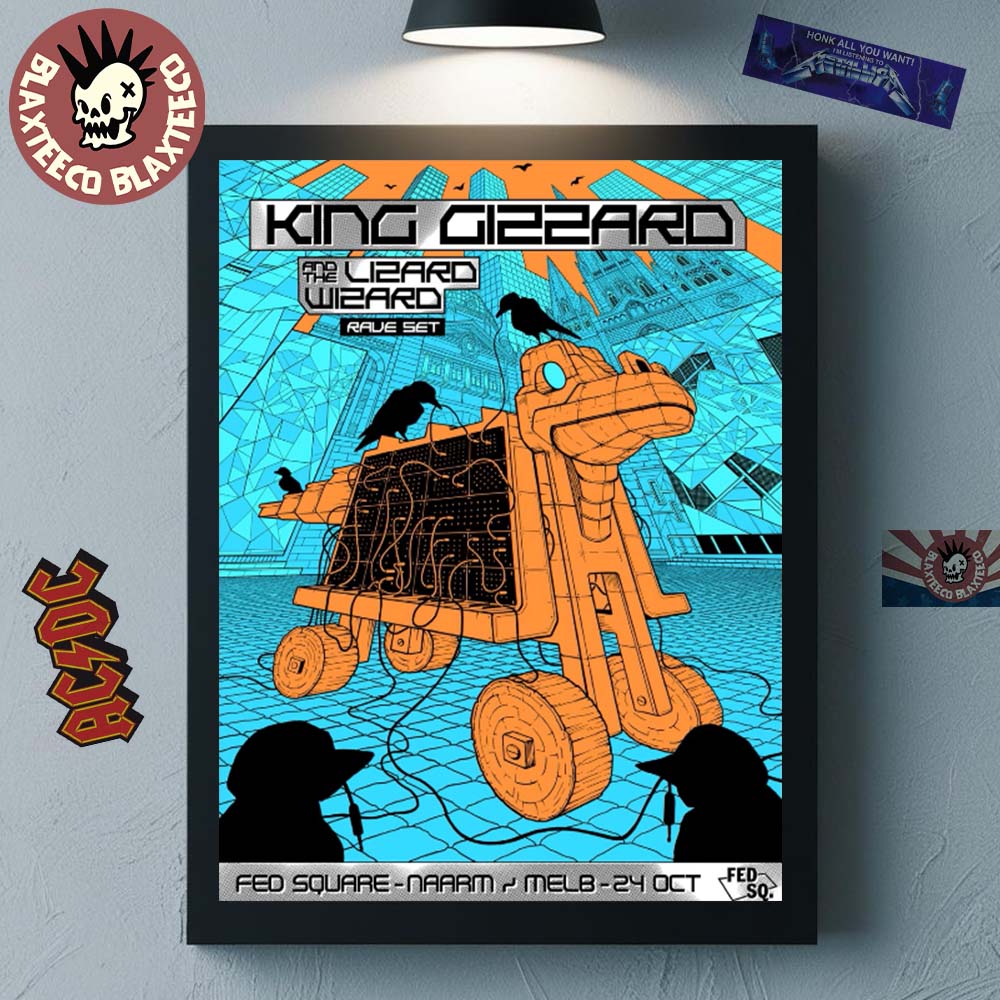 King Gizzard And The Lizard Wizard Melbourne Australia 2025 Poster At Fed Square On October 24 2025 Home Decor Poster Canvas - T-Shirt, Sweatshirt, Hoodie