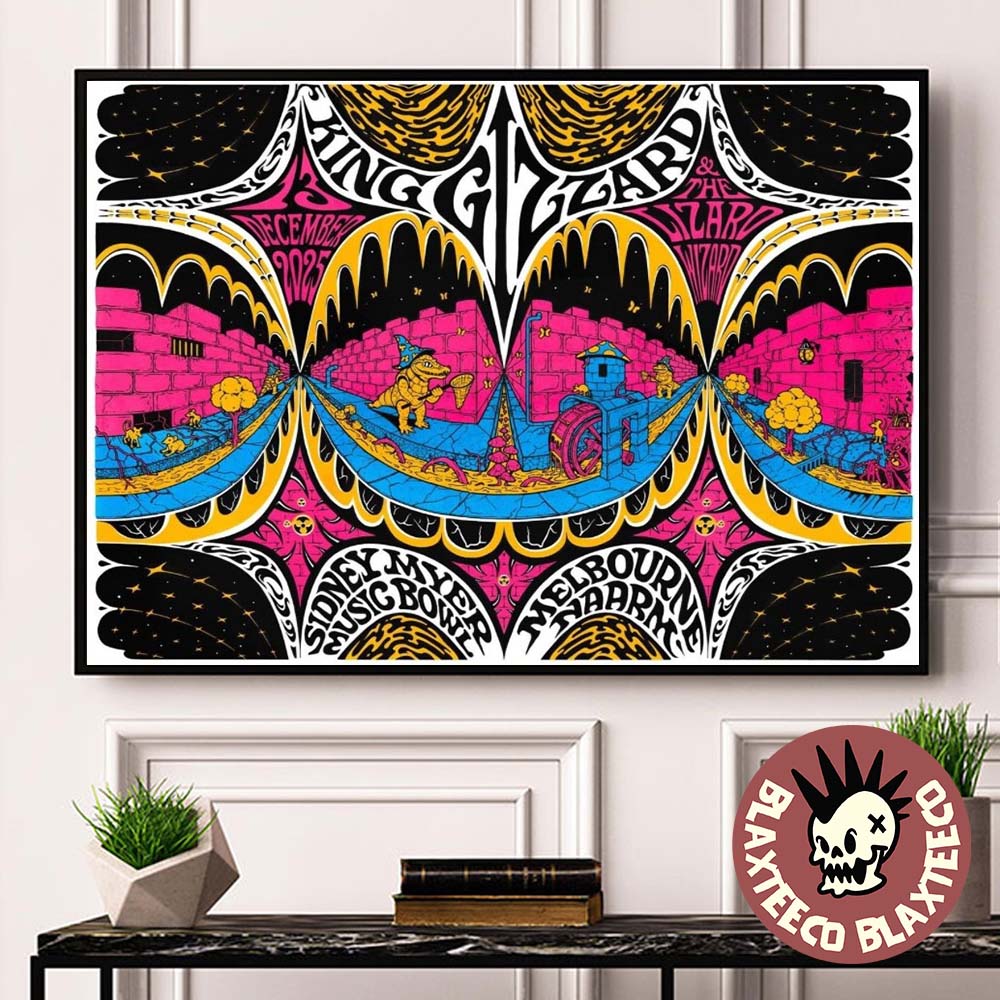 King Gizzard And The Lizard Wizard Naarm Melbourne 2025 Night 2 Event Poster At Sidney Myer Music Bowl On December 13 2025 Decor Poster Canvas - T-Shirt, Sweatshirt, Hoodie