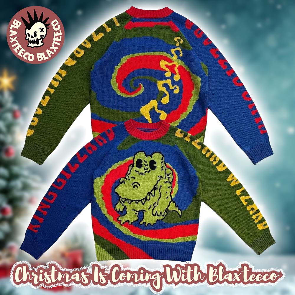 King Gizzard And The Lizard Wizard The Funny Crocodile Knitted Ugly Christmas Sweater Unisex T-shirt, Sweatshirt, Hoodie, Long Sleeve Tee - T-Shirt, Sweatshirt, Hoodie