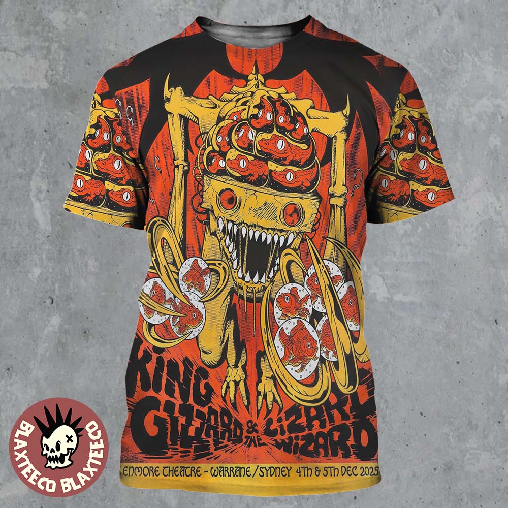 King Gizzard And The Lizard Wizard Warrane Sydney 2025 Event Poster For Australia Enmore Theatre On Sydney 4 And 5 2025 All Over Print Shirt - T-Shirt, Sweatshirt, Hoodie