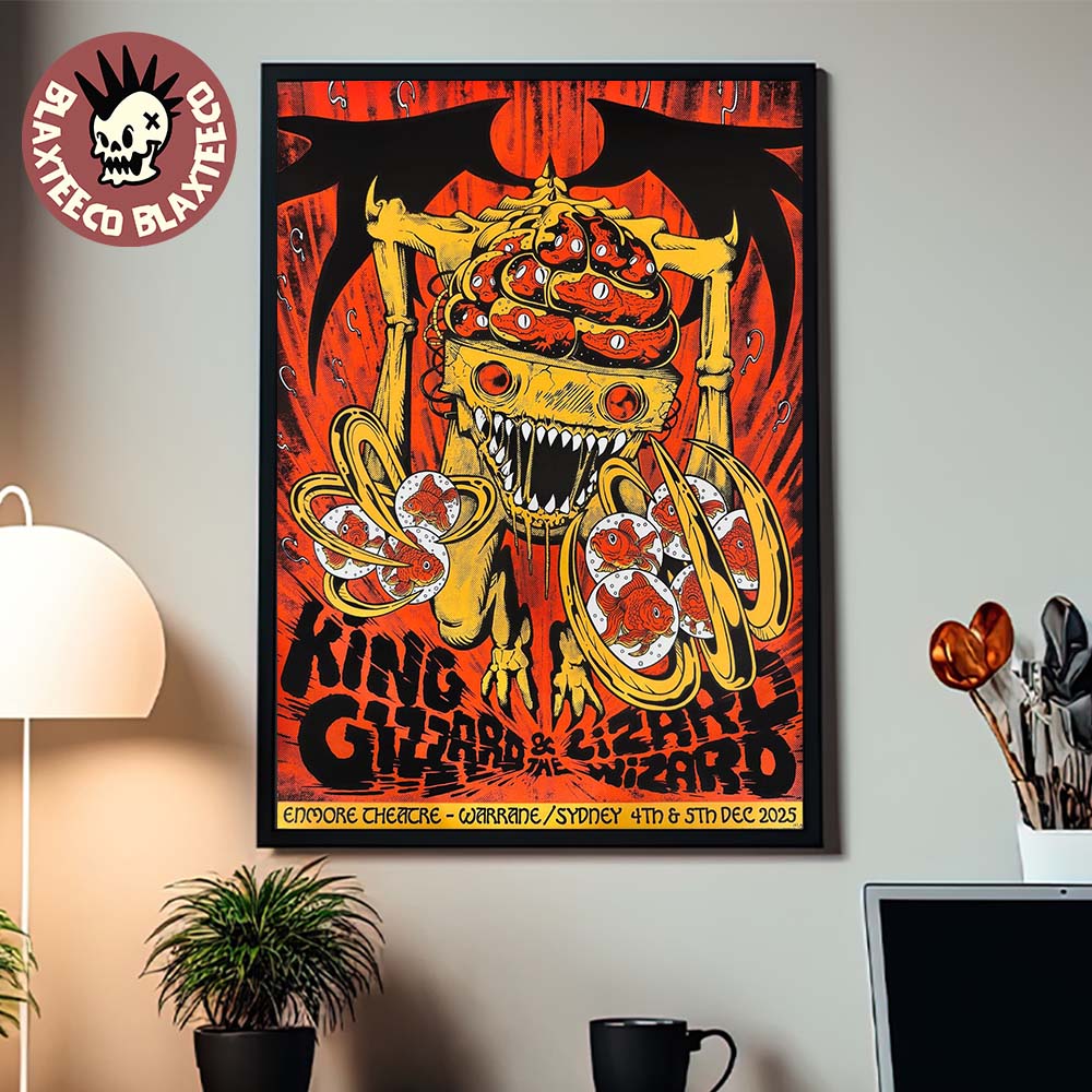 King Gizzard And The Lizard Wizard Warrane Sydney 2025 Event Poster For Australia Enmore Theatre On Sydney 4 And 5 2025 Home Decor Poster Canvas - T-Shirt, Sweatshirt, Hoodie
