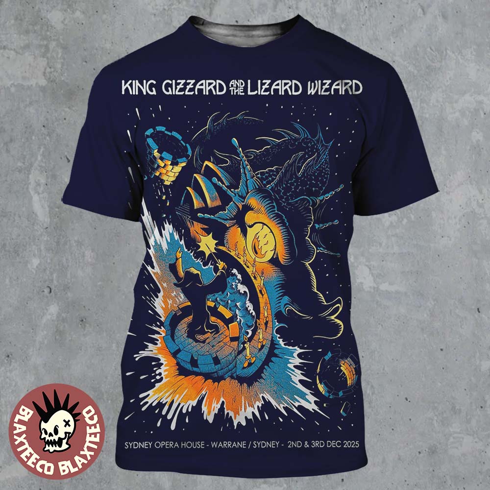 King Gizzard And The Lizard Wizard Warrane Sydney Australia 2025 Event Poster For At Sydney Opera House On 2 And 3 December 2025 All Over Print Shirt - T-Shirt, Sweatshirt, Hoodie