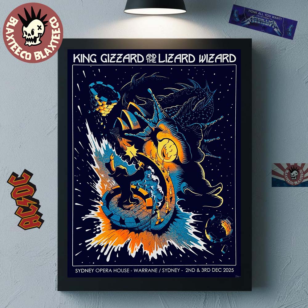King Gizzard And The Lizard Wizard Warrane Sydney Australia 2025 Event Poster For At Sydney Opera House On 2 And 3 December 2025 Decor Poster Canvas - T-Shirt, Sweatshirt, Hoodie