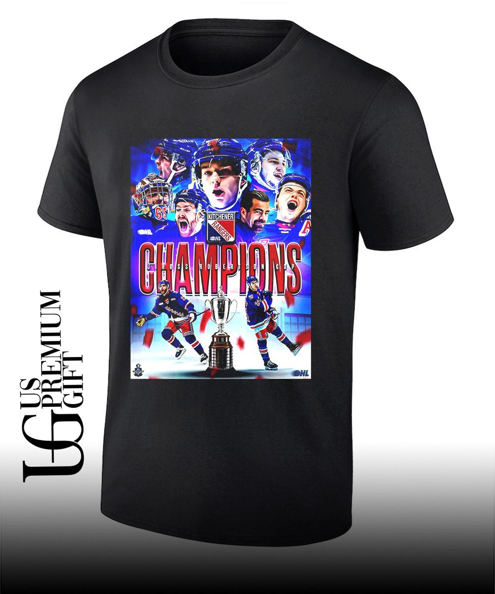 Kitchener Rangers 5X OHL Champions poster shirt Unisex T-shirt, Sweatshirt, Hoodie, Long Sleeve Tee - T-Shirt, Sweatshirt, Hoodie