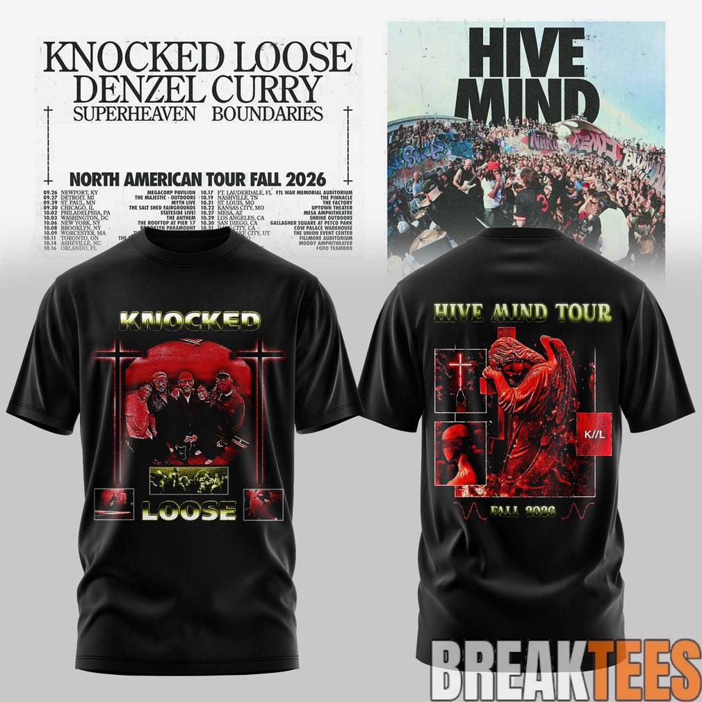 Knocked Loose Hive Mind Tour 2026 Shirt Unisex T-shirt, Sweatshirt, Hoodie, Long Sleeve Tee - T-Shirt, Sweatshirt, Hoodie
