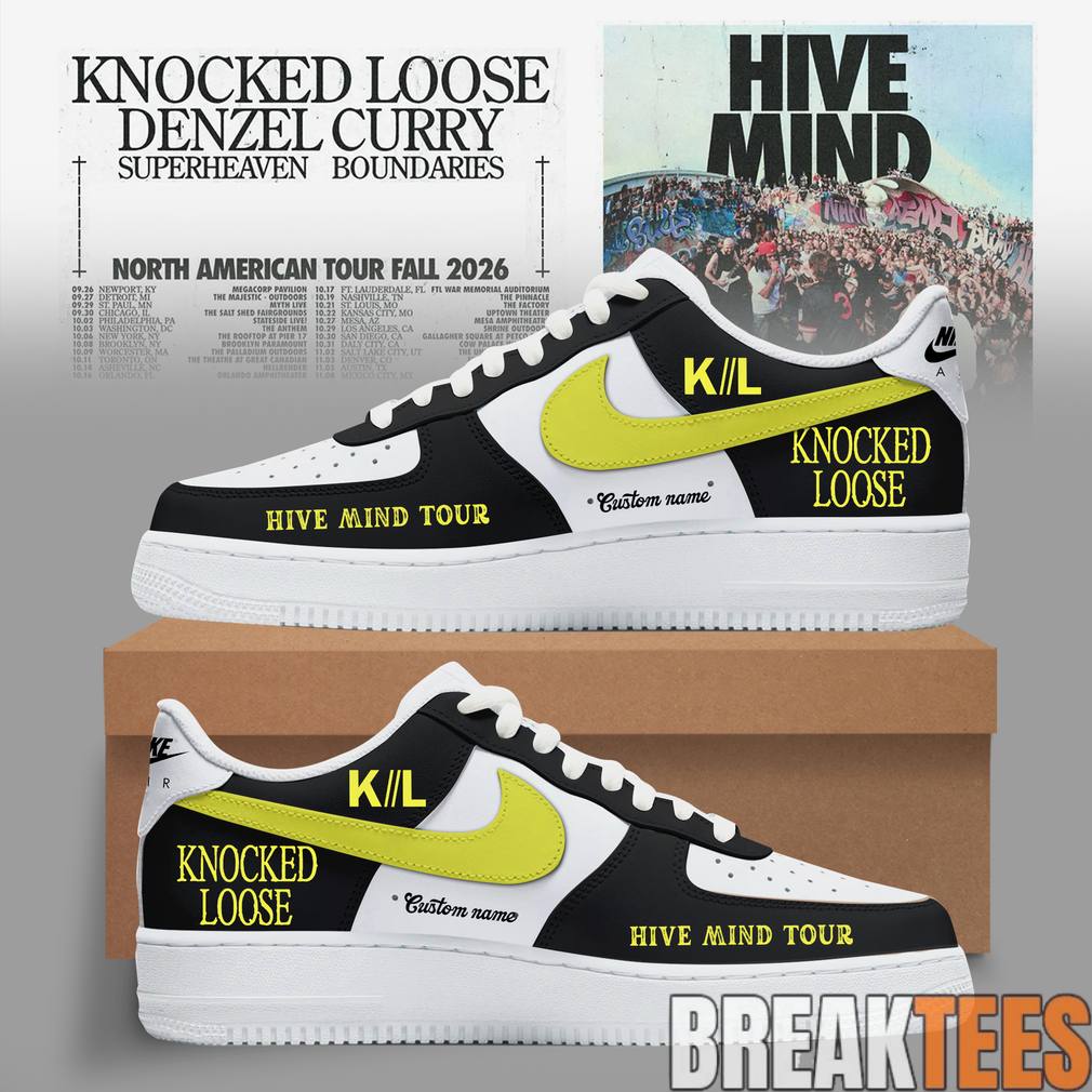 Knocked Loose Hive Mind Tour Fall 2026 Custom Air Force 1 Shoes Unisex T-shirt, Sweatshirt, Hoodie, Long Sleeve Tee - T-Shirt, Sweatshirt, Hoodie