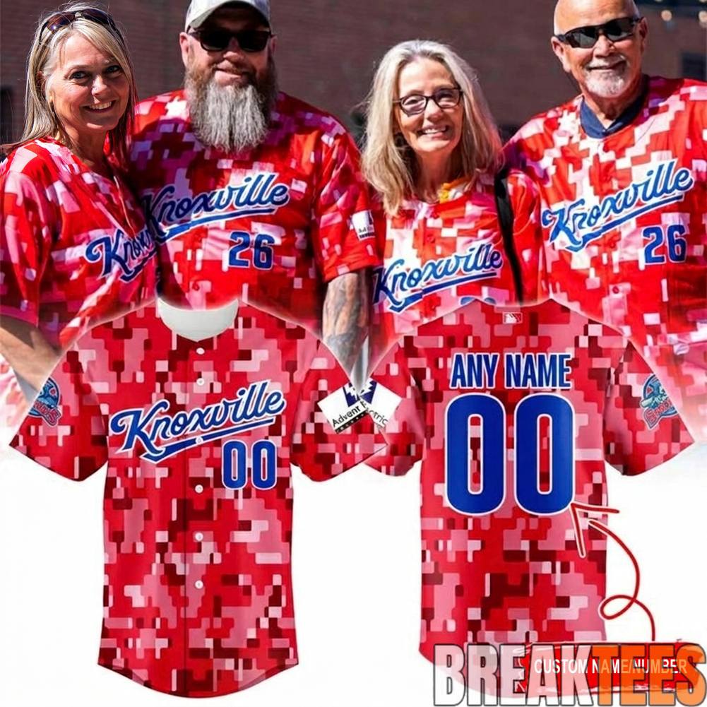 Knoxville Smokies 2026 Military Appreciation Red Camo Custom Jersey sports jersey product view 1