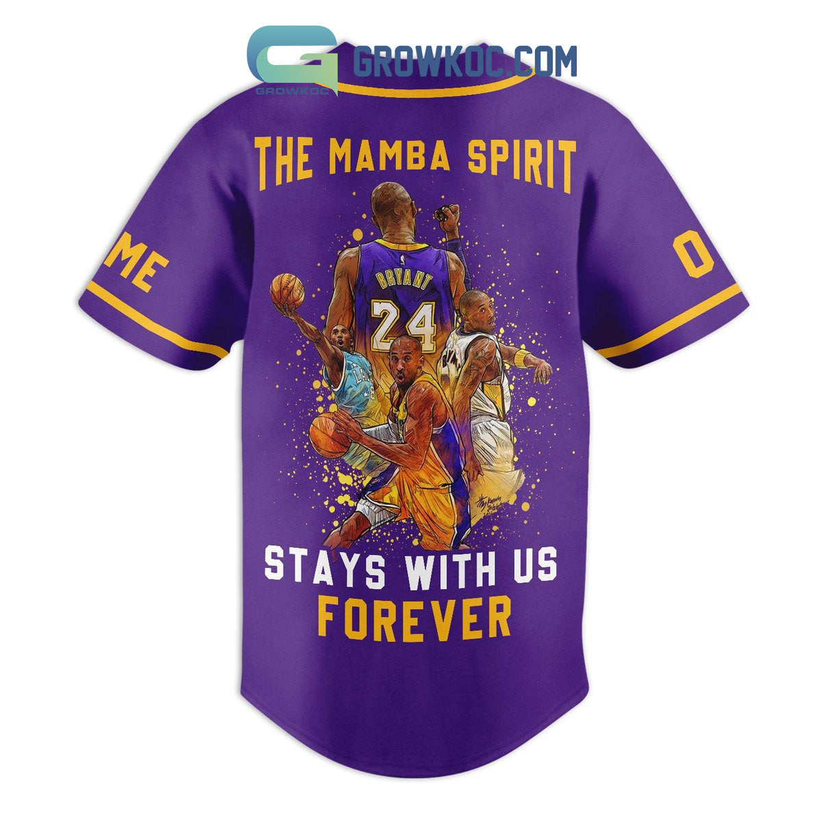 Kobe Bryant The Black Mamba Personalized Baseball Jersey baseball jersey product view 3
