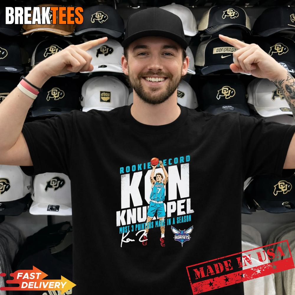 Kon Knueppel most 3 pointers made in a season Charlotte Hornets basketball Shirt Unisex T-shirt, Sweatshirt, Hoodie, Long Sleeve Tee - T-Shirt, Sweatshirt, Hoodie