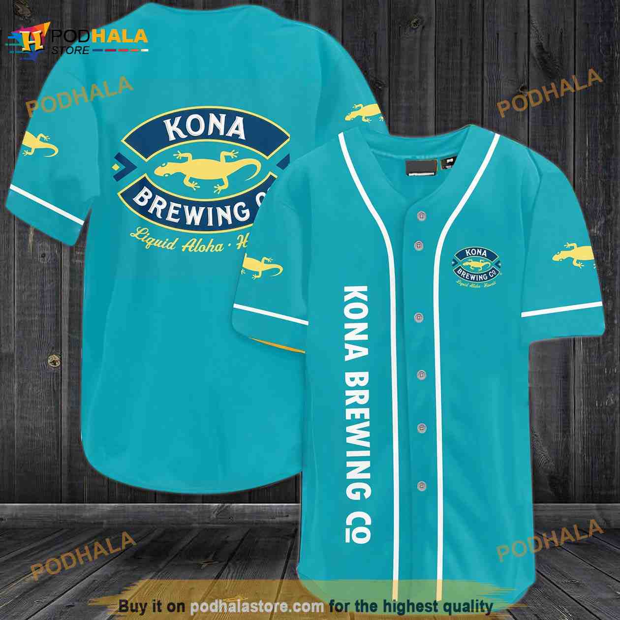 Kona Brewing Co. 3D Baseball Jersey baseball jersey product view 1