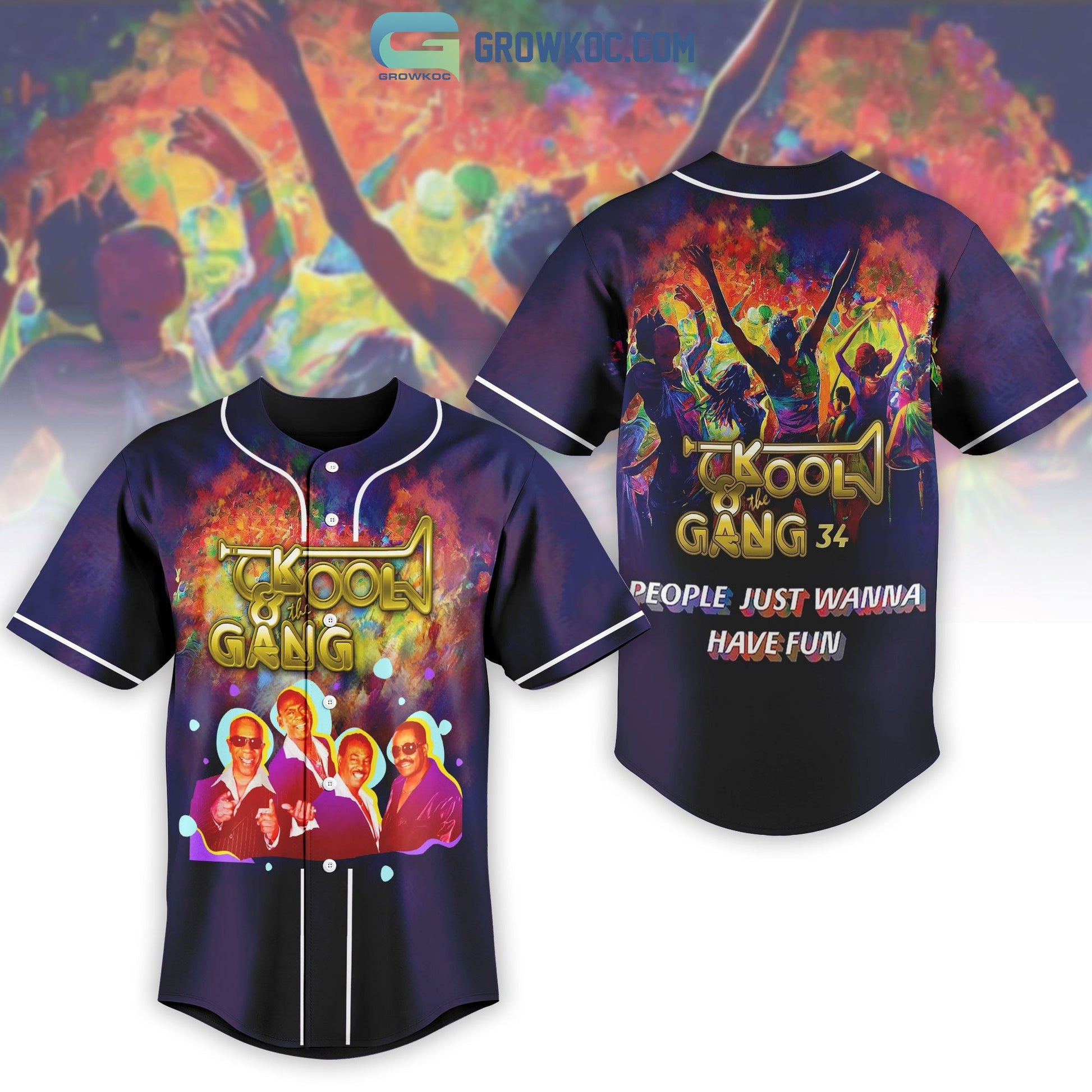 Kool & the Gang People Just Wanna Have Fun Baseball Jersey baseball jersey product view 1