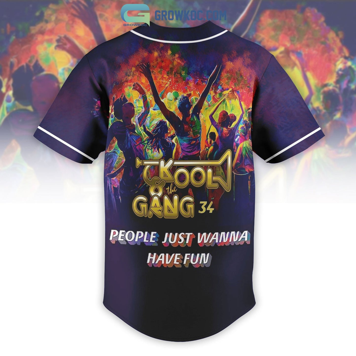 Kool & the Gang People Just Wanna Have Fun Baseball Jersey baseball jersey product view 3