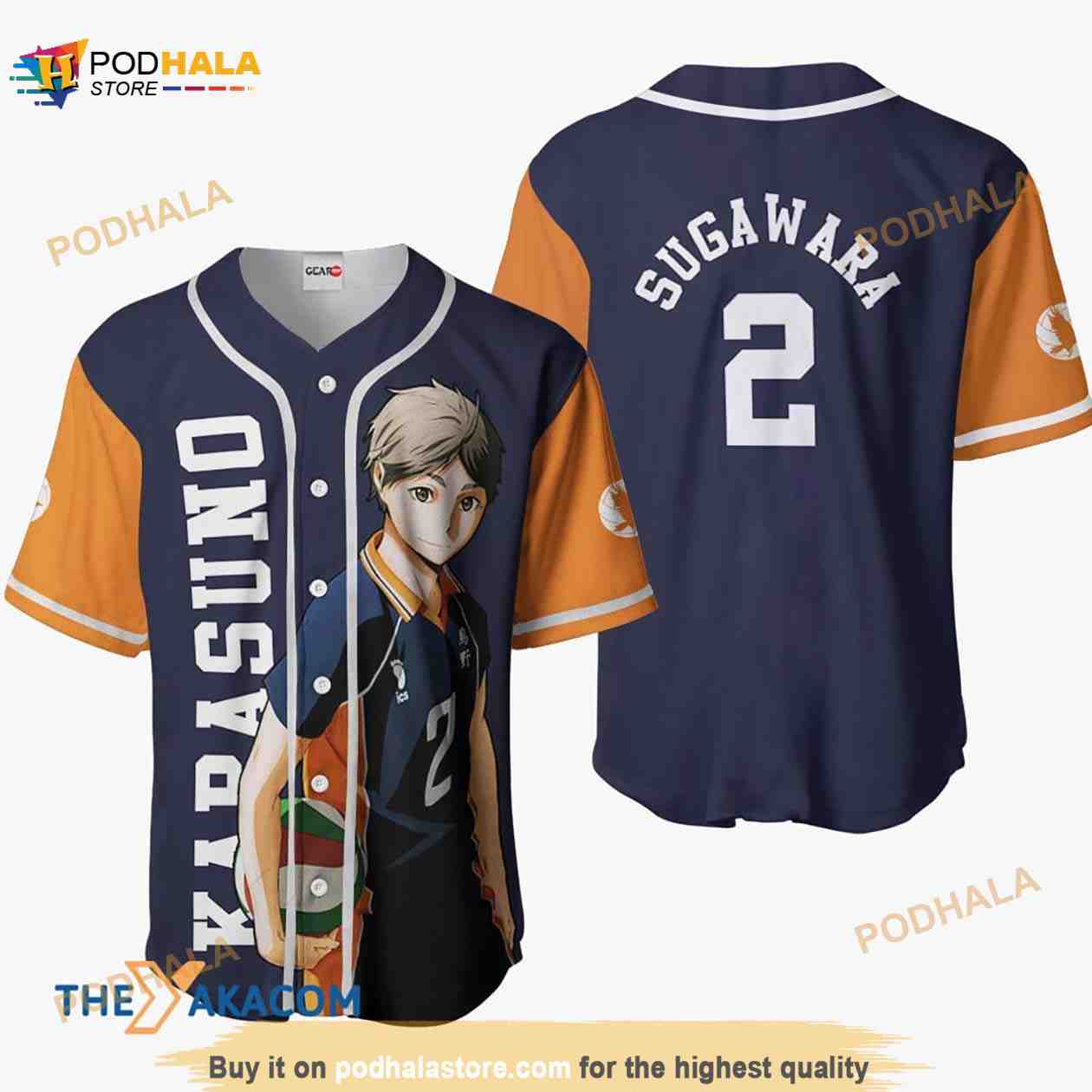 Koushi Sugawara Haikyuu Anime 3D Baseball Jersey Shirt baseball jersey product view 1