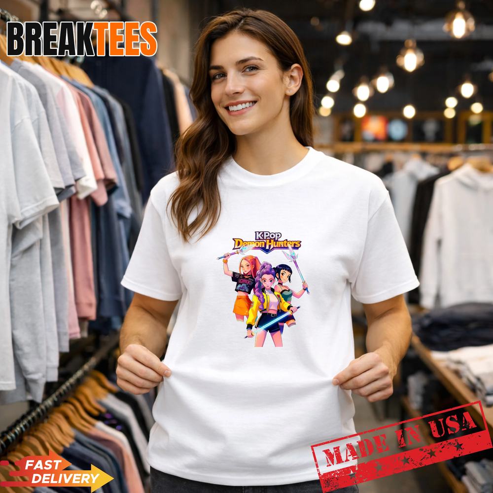 Kpop Demon Hunters Official Style T-Shirt  Battle Ready Anime Girls Graphic Tee  K-Pop Fan Merch Shirt - T-Shirt, Sweatshirt, Hoodie