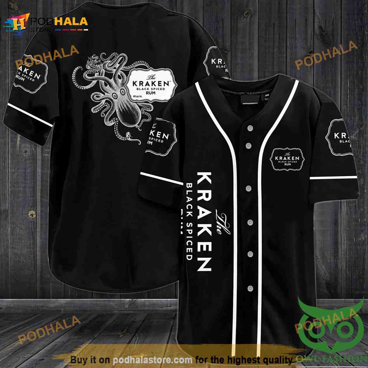 Kraken Black Spiced Rum 3D Baseball Jersey Shirt baseball jersey product view 1