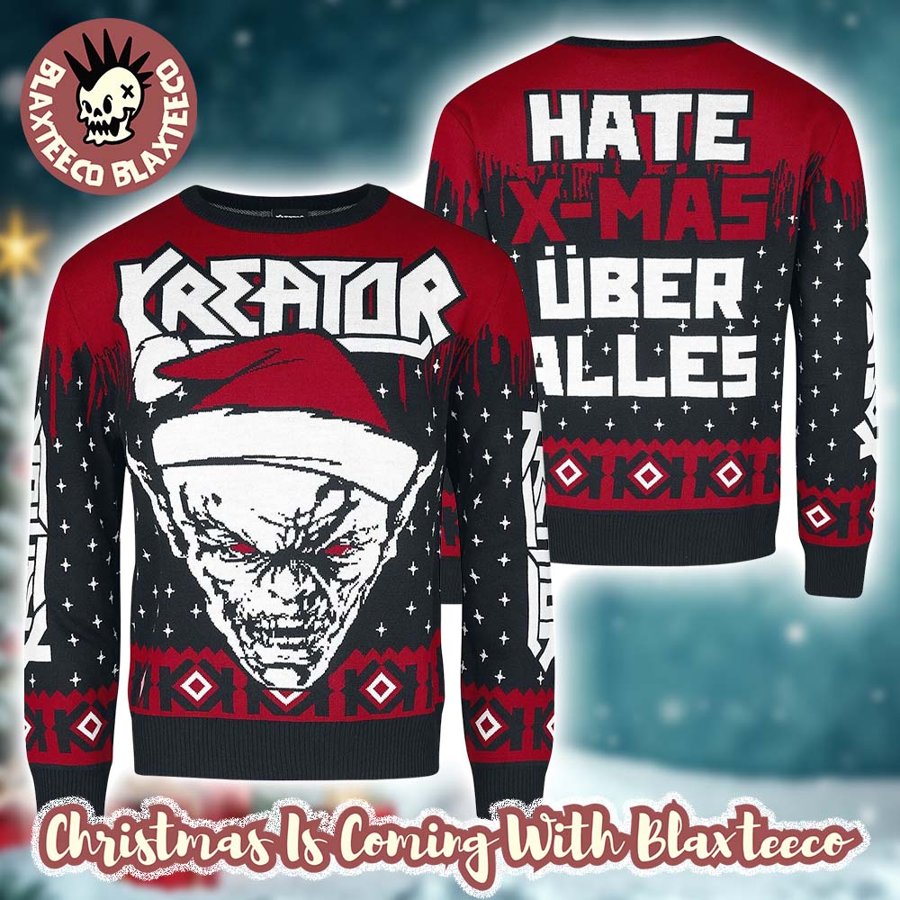 Kreator Hate Xmas Uber Alles Bravado Holiday Christmas Sweater Jumper Unisex T-shirt, Sweatshirt, Hoodie, Long Sleeve Tee - T-Shirt, Sweatshirt, Hoodie