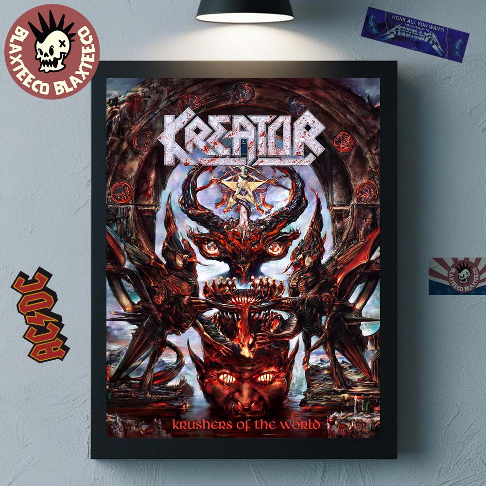 Kreator Krushers Of The World Merch Album Cover Home Decor Poster Canvas Unisex T-shirt, Sweatshirt, Hoodie, Long Sleeve Tee - T-Shirt, Sweatshirt, Hoodie