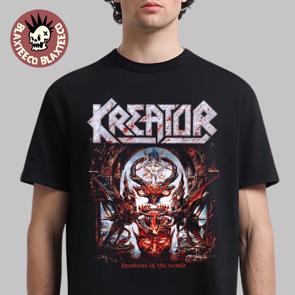 Kreator Krushers Of The World Merch Album Cover T-Shirt Unisex T-shirt, Sweatshirt, Hoodie, Long Sleeve Tee - T-Shirt, Sweatshirt, Hoodie