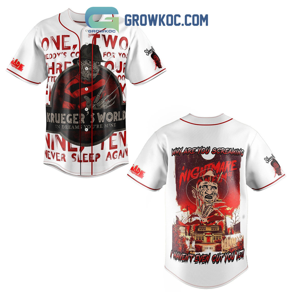 Krueger’s World In Dream You’re Mine Why Are You Screaming I Haven’t Even Cut You Yet Personalized Baseball Jersey baseball jersey product view 1