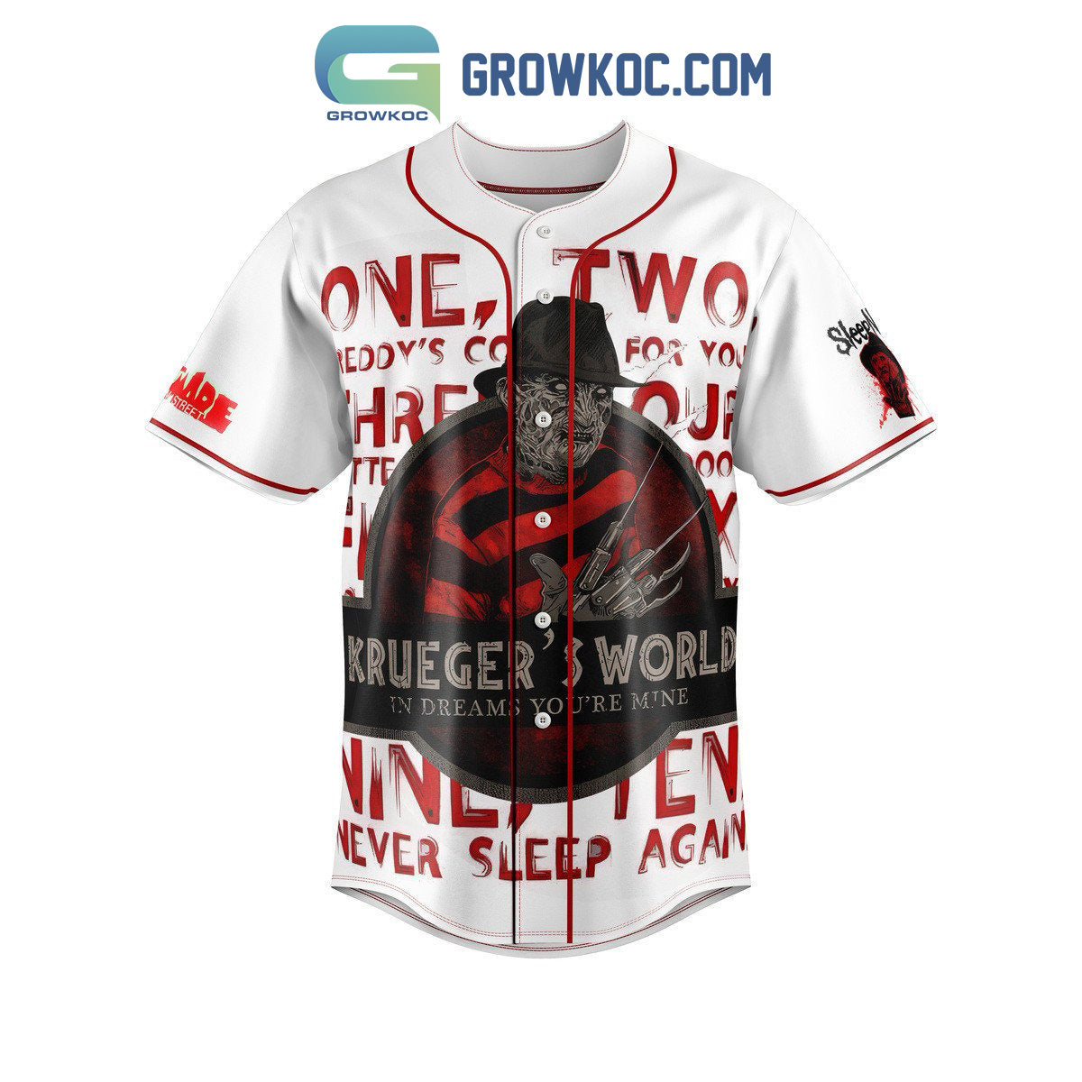 Krueger’s World In Dream You’re Mine Why Are You Screaming I Haven’t Even Cut You Yet Personalized Baseball Jersey baseball jersey product view 2