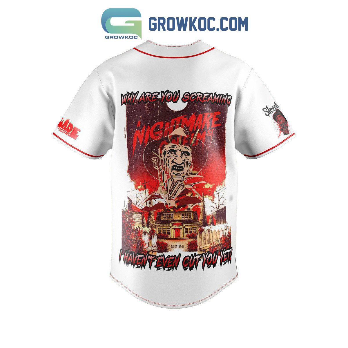 Krueger’s World In Dream You’re Mine Why Are You Screaming I Haven’t Even Cut You Yet Personalized Baseball Jersey baseball jersey product view 3