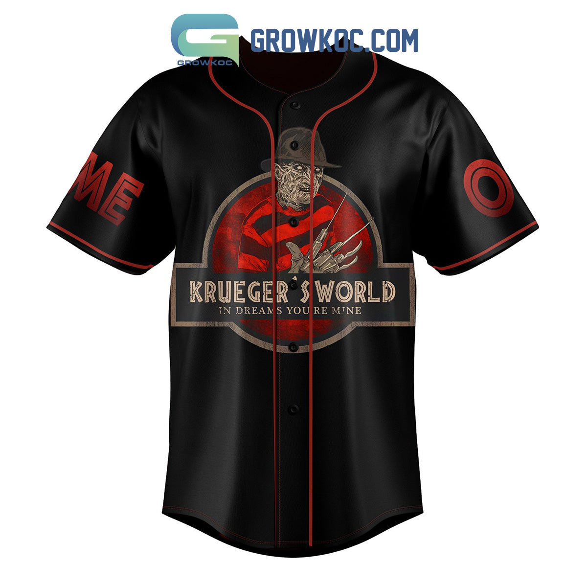 Krueger’s World In Dreams You’re Mine A Nightmare On Elm Street Personalized Baseball Jersey baseball jersey product view 2