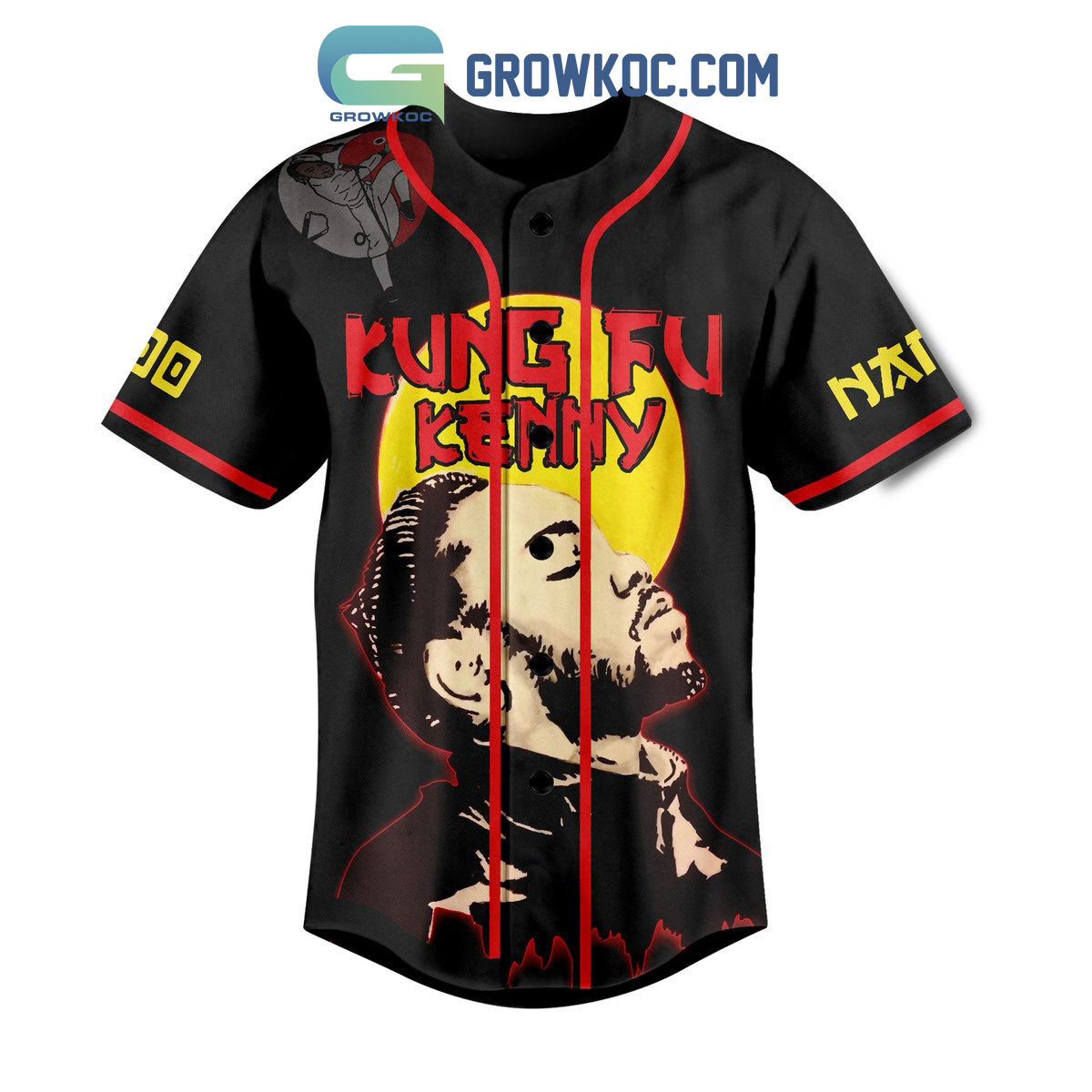 Kung Fu Kenny Personalized Baseball Jersey baseball jersey product view 2
