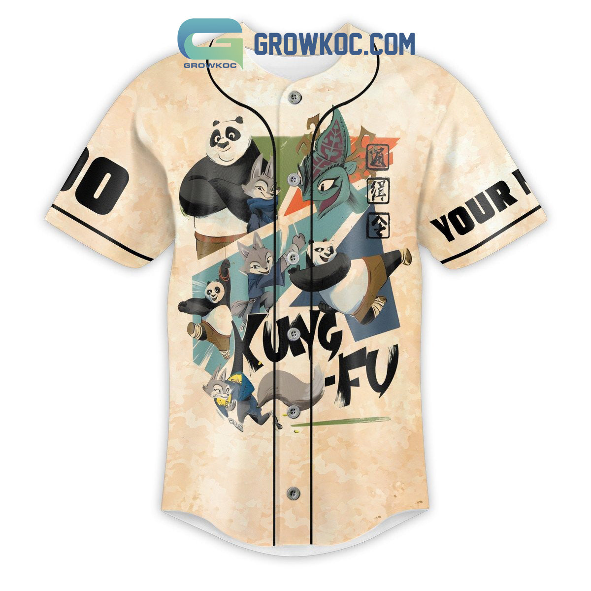 Kung Fu Panda 4 Love Personalized Baseball Jersey baseball jersey product view 2