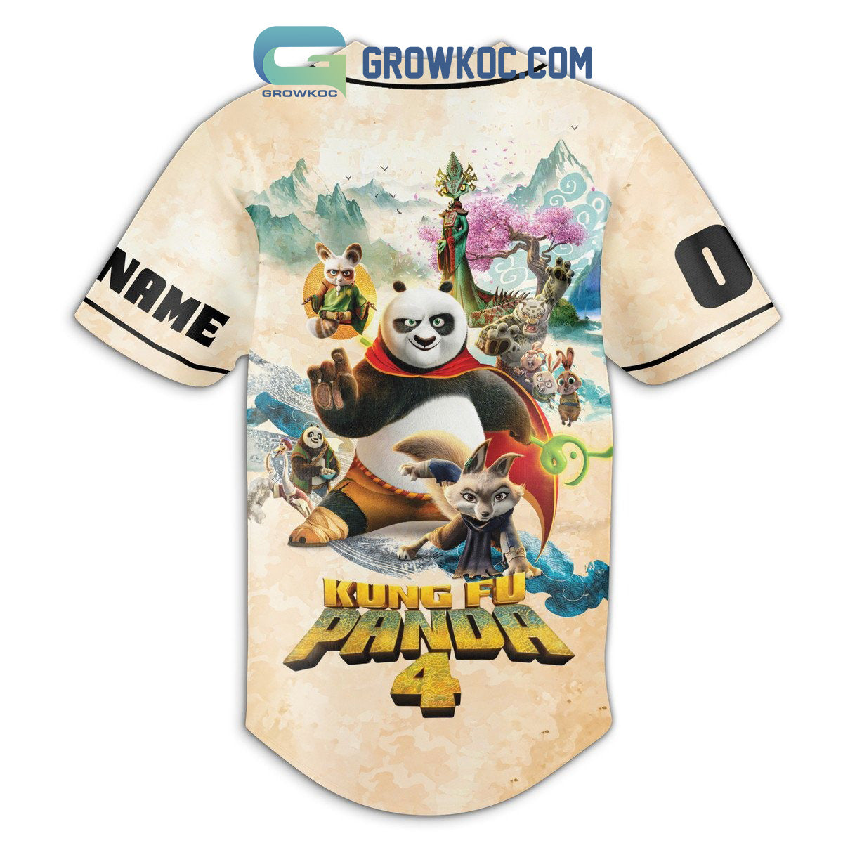 Kung Fu Panda 4 Love Personalized Baseball Jersey baseball jersey product view 3