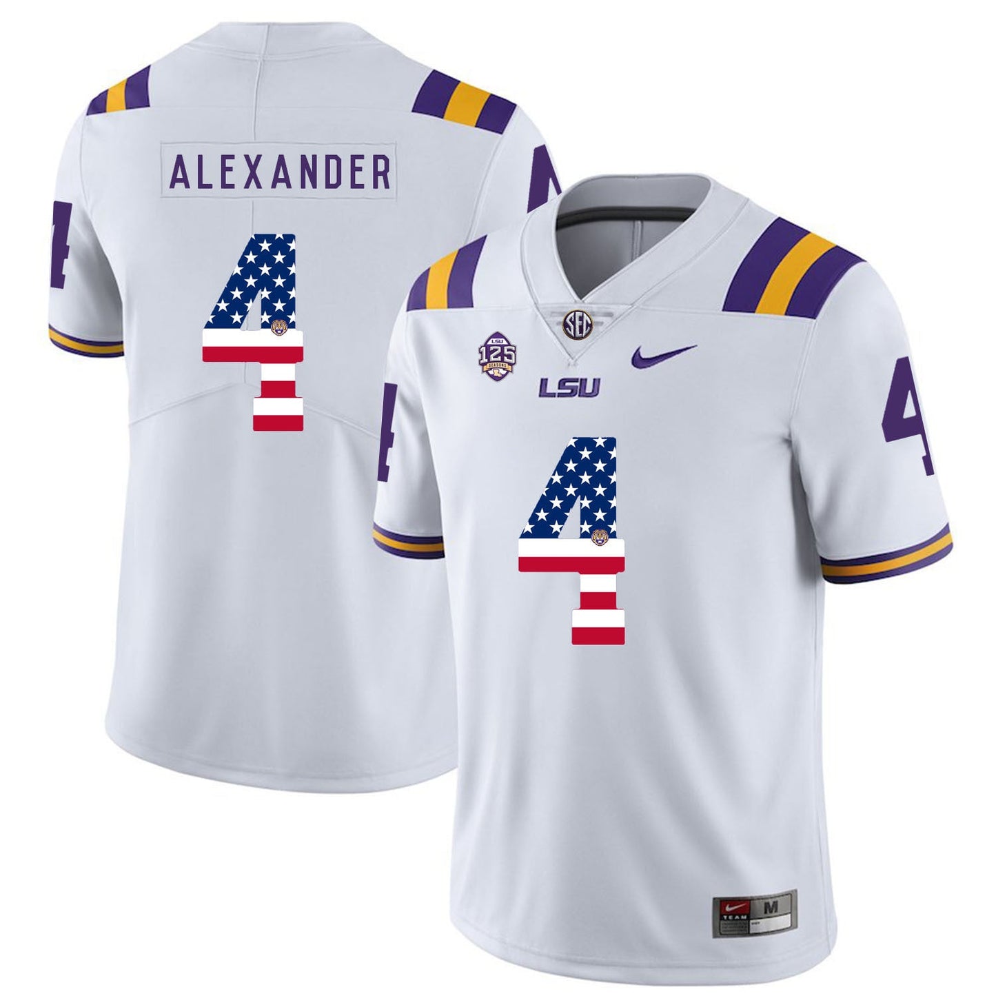 Kwon Alexander 4 White College Football Jersey football jersey product view 1