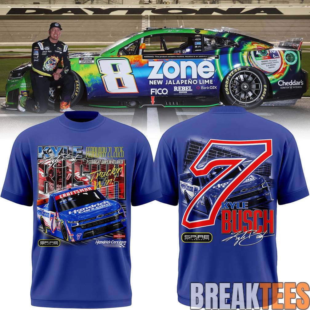 Kyle Busch 7 HENDRICK CARSCOM Atlanta Royal 2SPOT WIN Shirt Unisex T-shirt, Sweatshirt, Hoodie, Long Sleeve Tee - T-Shirt, Sweatshirt, Hoodie