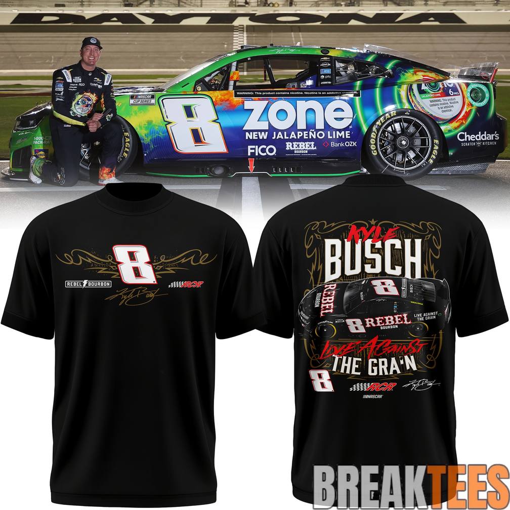 Kyle Busch 8 REBEL Black Shirt Unisex T-shirt, Sweatshirt, Hoodie, Long Sleeve Tee - T-Shirt, Sweatshirt, Hoodie