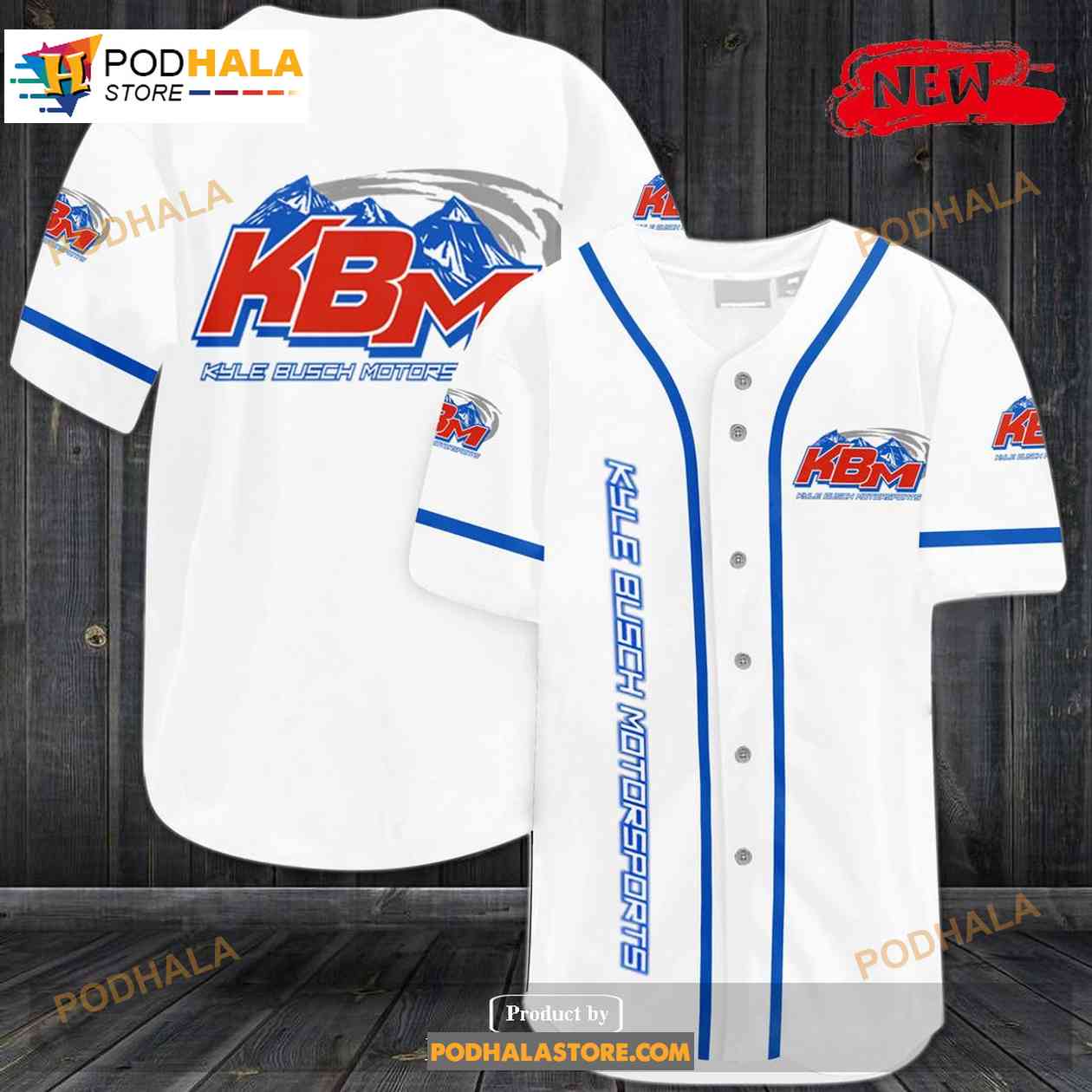 Kyle Busch Motorsports Racing Baseball Jersey baseball jersey product view 1