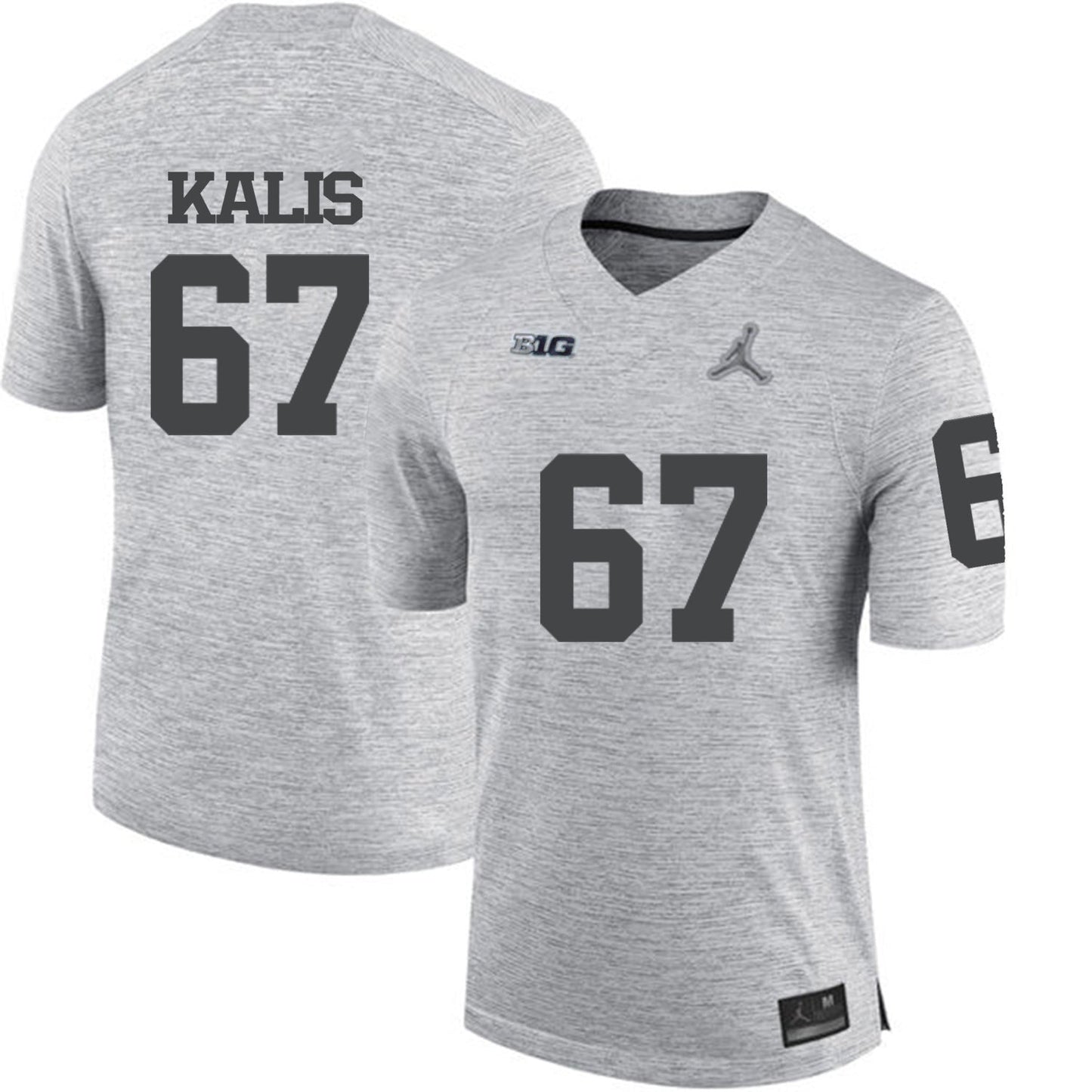 Kyle Kalis 67 Gray College Football Jersey football jersey product view 1